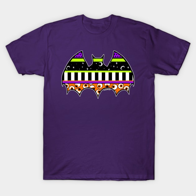 Halloween Busy Stripes T-Shirt by Jan Grackle